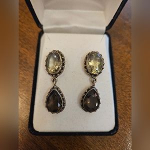 Sterling silver vintage-style dangle earrings